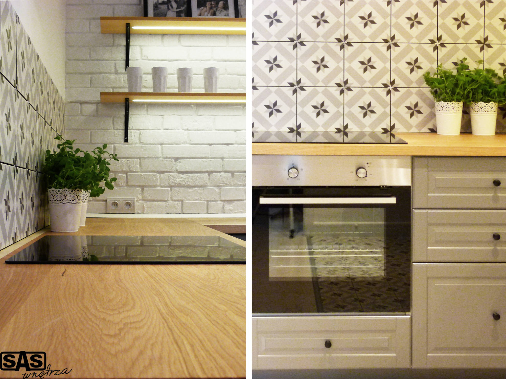 Meble kuchenne w mieszkaniu na wynajem - meble kuchenne wykonanie SAS Wnętrza i Kuchnie - projekt architekt wnętrz Emilia Strzempek Plasun.